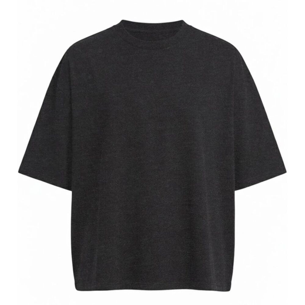 Awdis Mens Boxy Heavyweight Cropped T-Shirt / Washed Black
